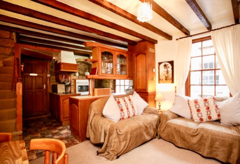Living room and kitchen