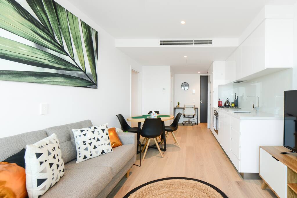 Open plan living with good sized kitchen