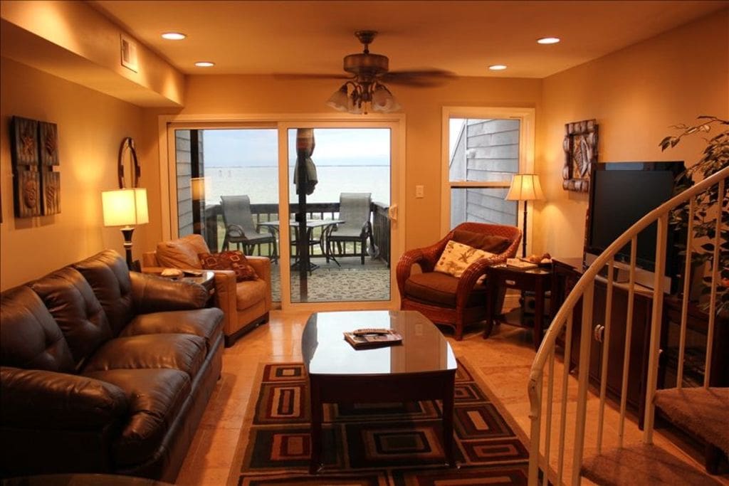 View of the Sound from kitchen