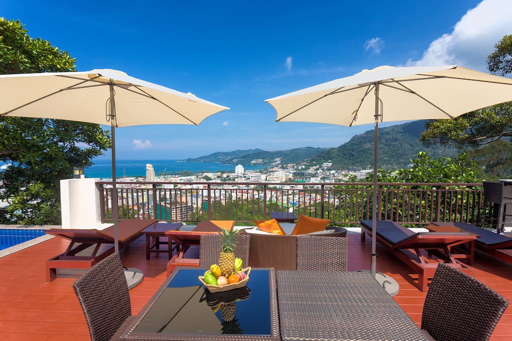 Enjoying the terrace