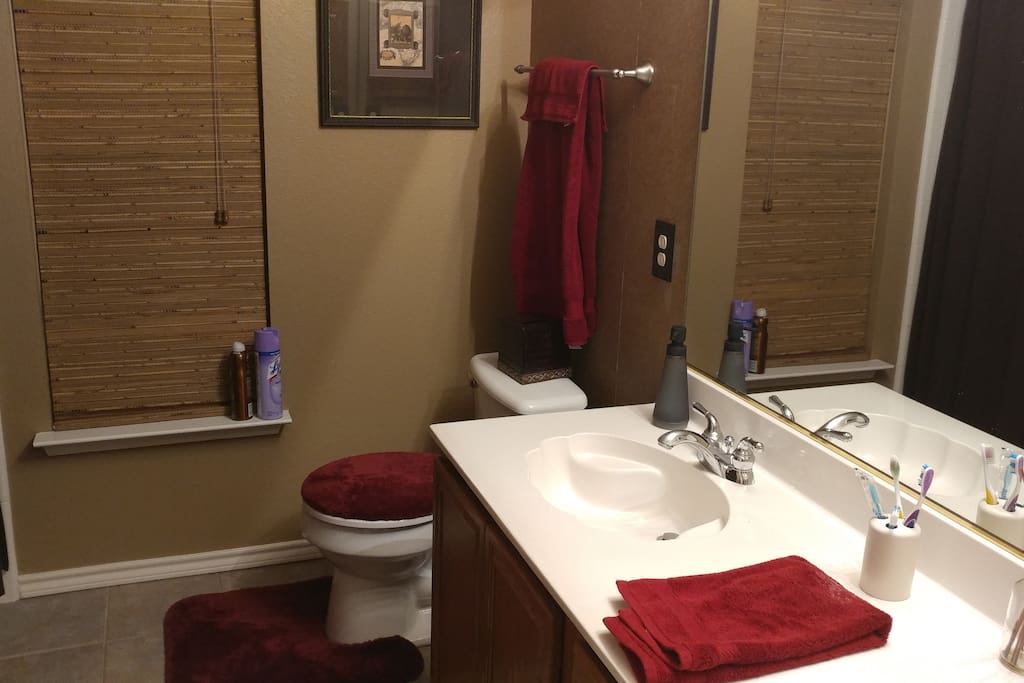 Shower/Bath with his/her sinks.
