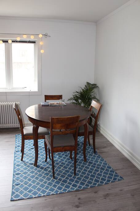 Dining. We have up to eight chairs, and the table can be extended.