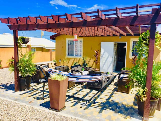 Modern home with amazing backyard & hot tub