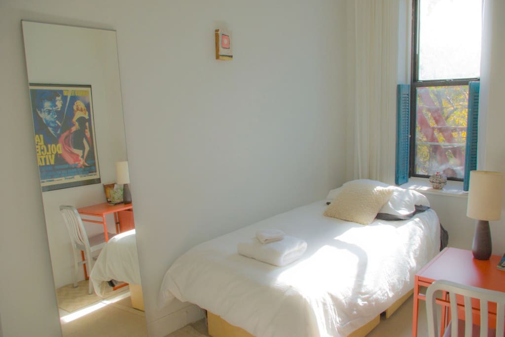 Your room- sleeps one- private, clean, sunny and all yours.