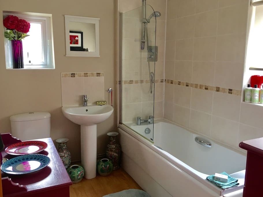 Large Downstairs Bathroom With Excellent Shower Over