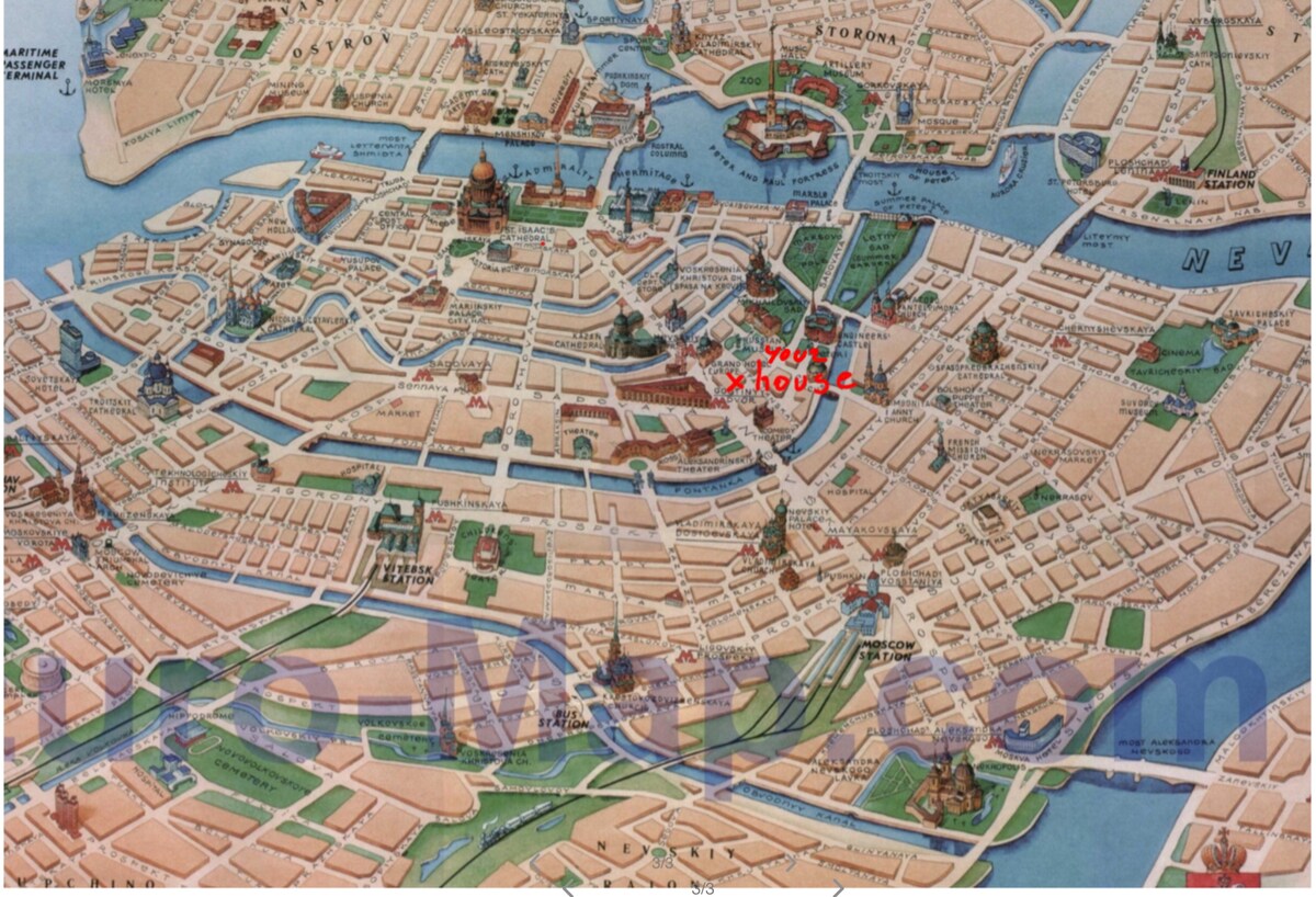 Карта невского проспекта с достопримечательностями