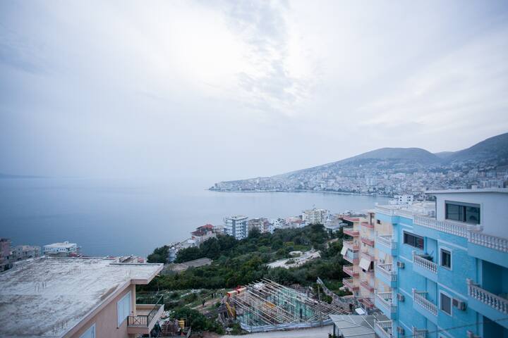 Sunny apartment with panoramic view in Sarande