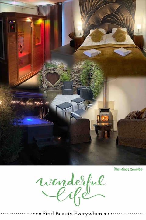 Lovely bungalow with Jacuzzi and infrared sauna.
