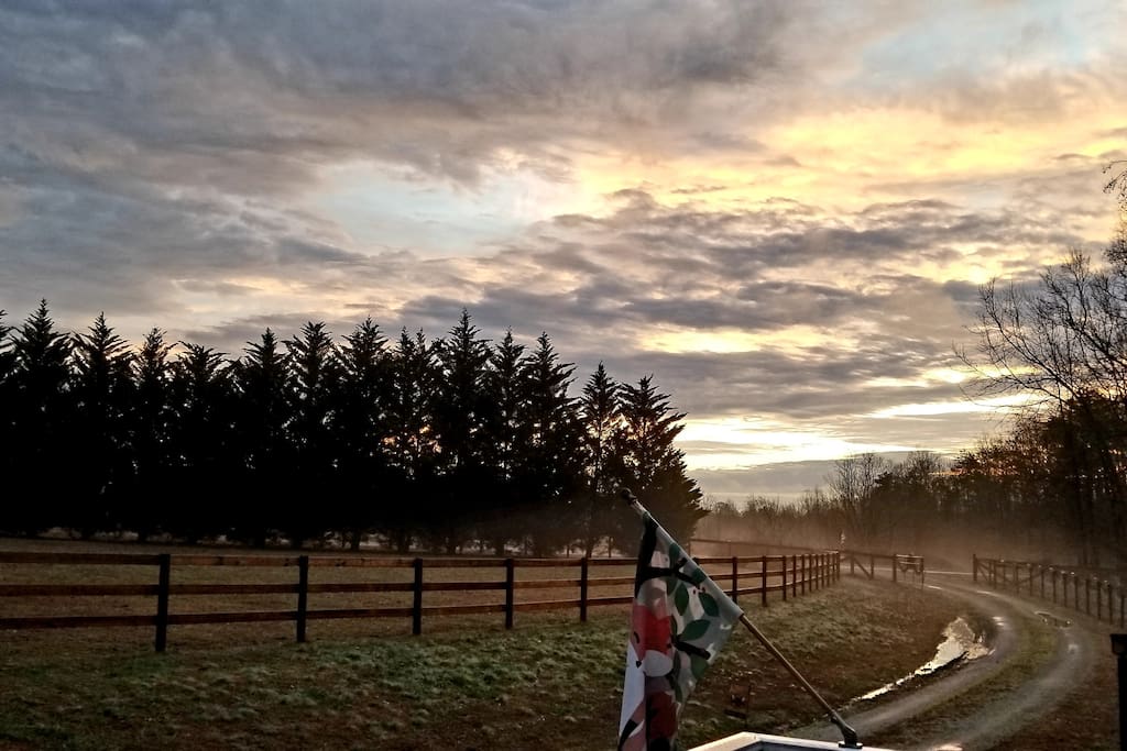 Beautiful sunrise over Fresh Start Farm on New Year's Day 2019.