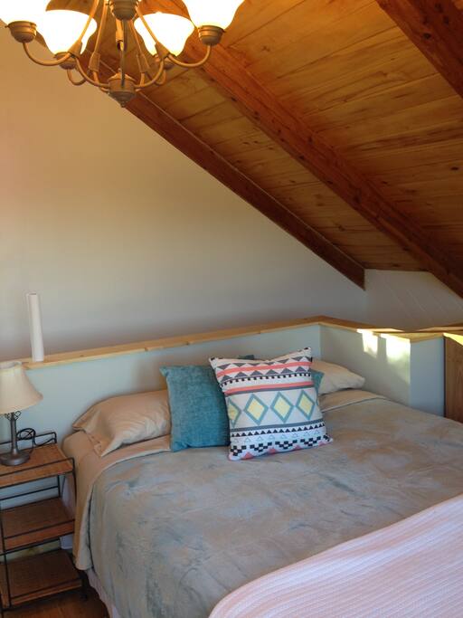 Comfy queen bed in loft