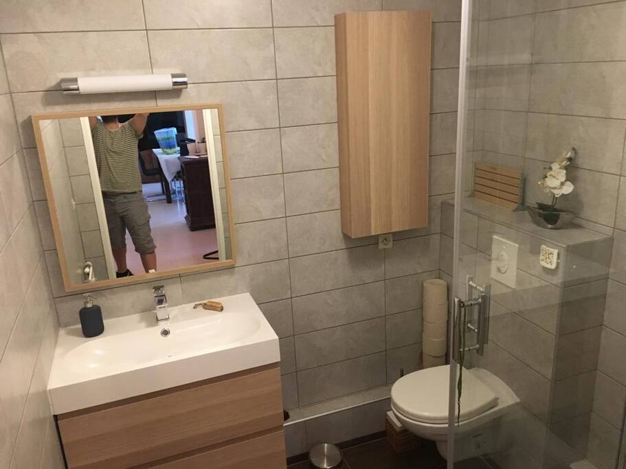 salle de bain agréable tout juste refaite