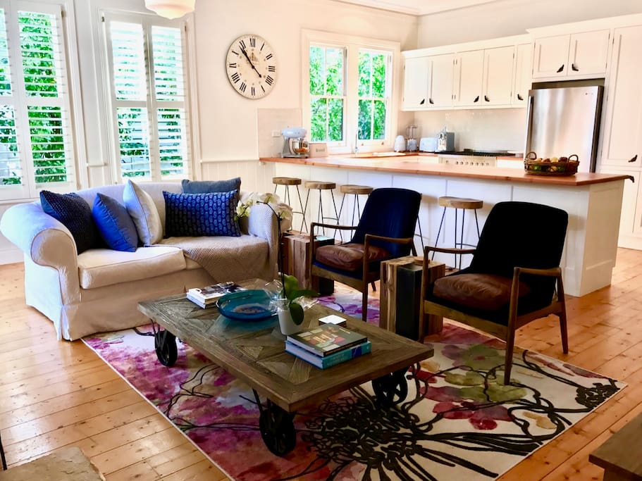 Open plan lounge and kitchen