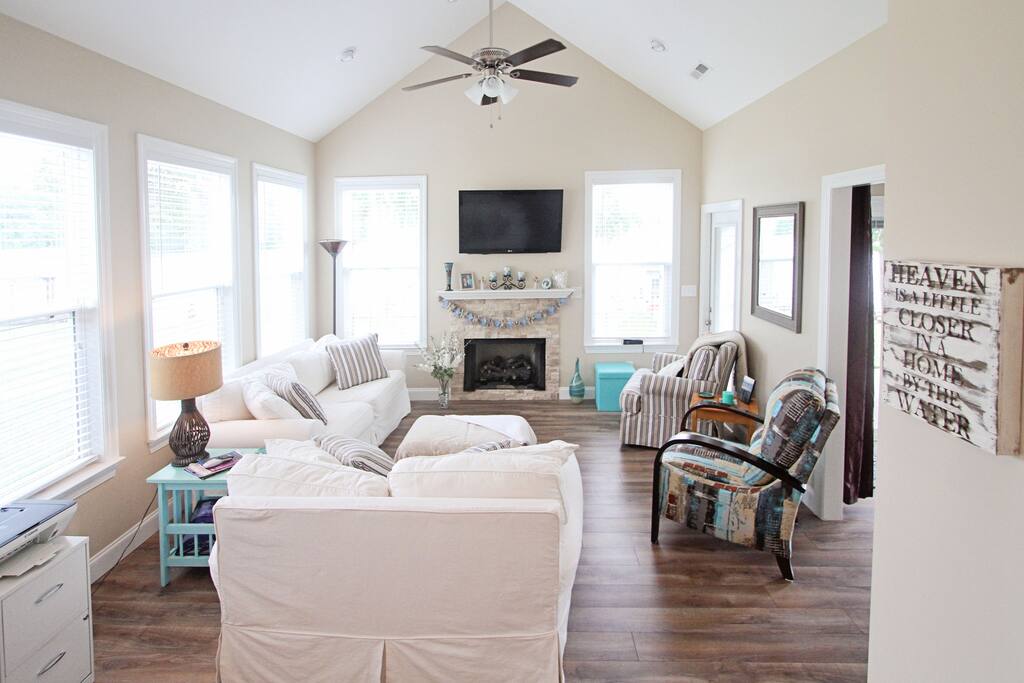 Living Room with Lake Views