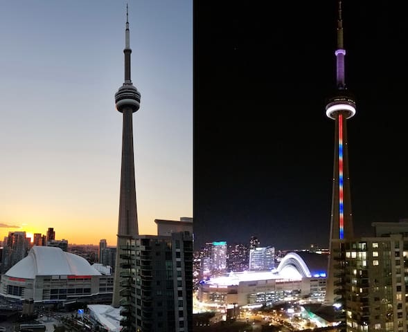 Stunning Lake/CN Tower View: 2BR+2BA, Free Parking