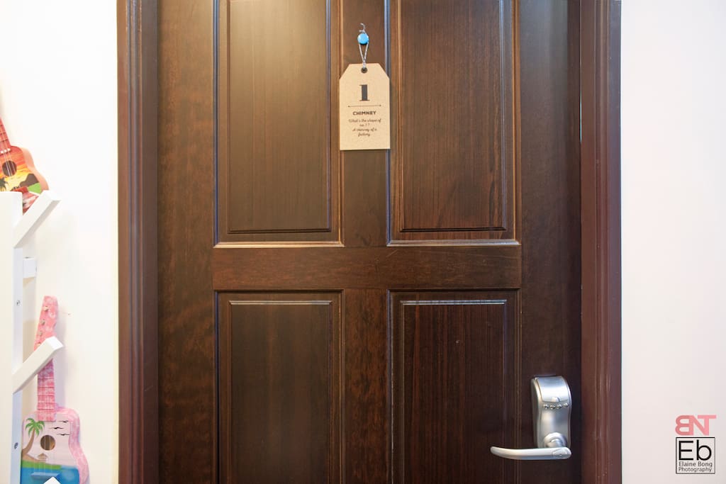 Room 1 with a Thumb Scan Door Lock.