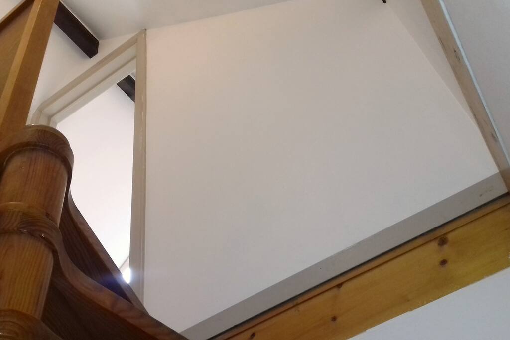 Private spiral staircase, towards the Bedroom.
