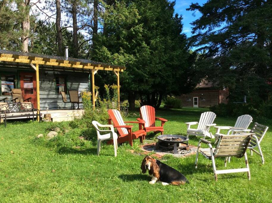 The Coop guest lounge and firebowl