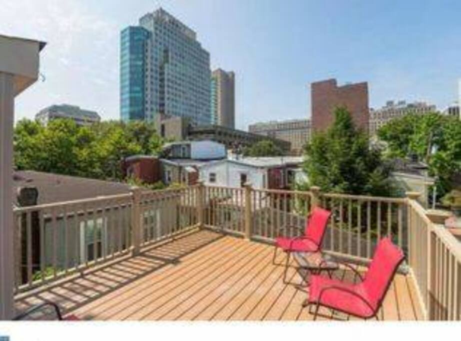 Private Rooftop Deck with skyline view