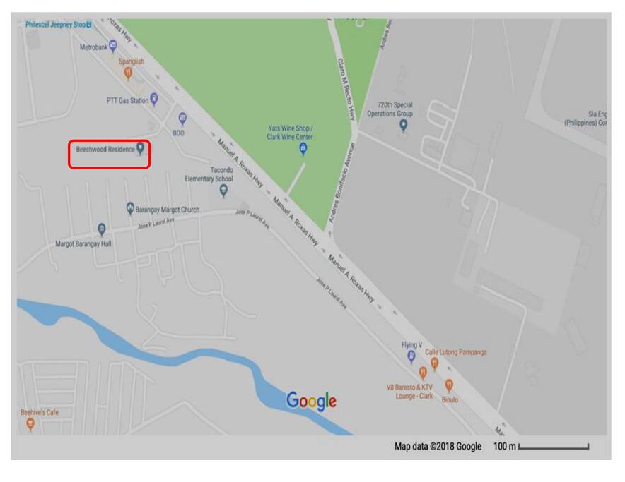 From PTT straight ahead, behind BDO Bank you will reach Beechwood Residences