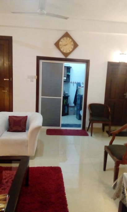 View of kitchen door from the hall