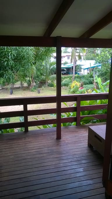 Front view from decking