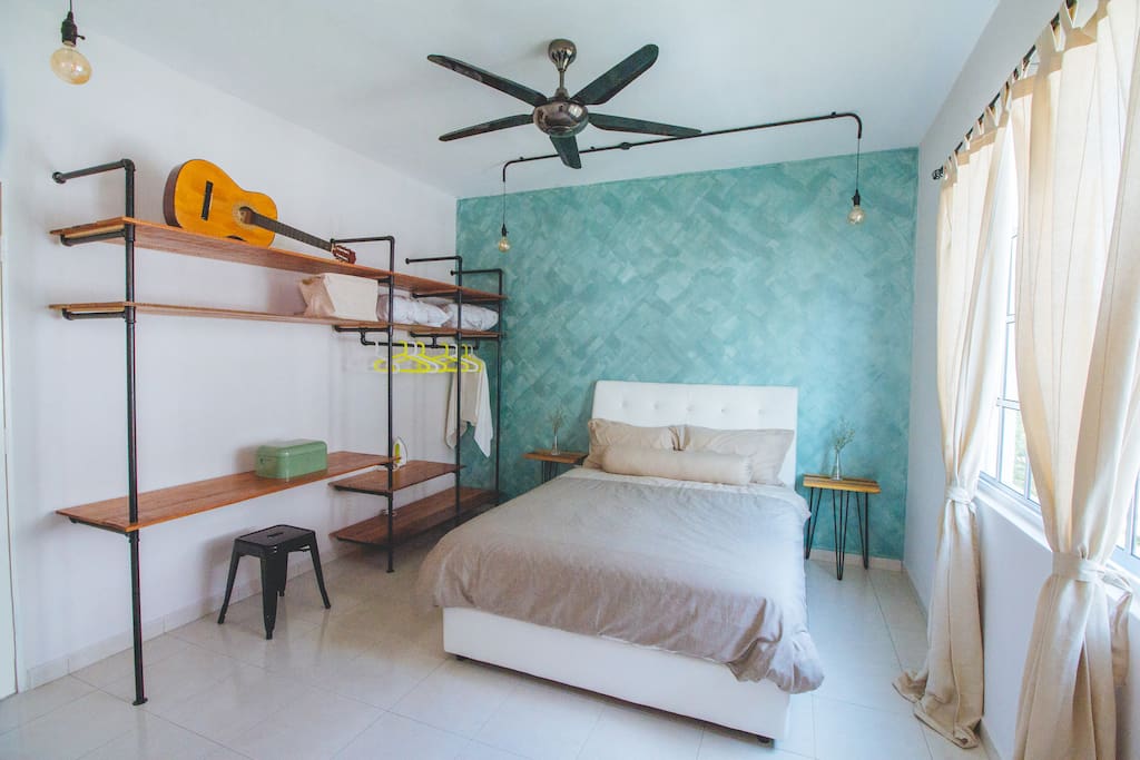 Master bedroom with attached bathroom