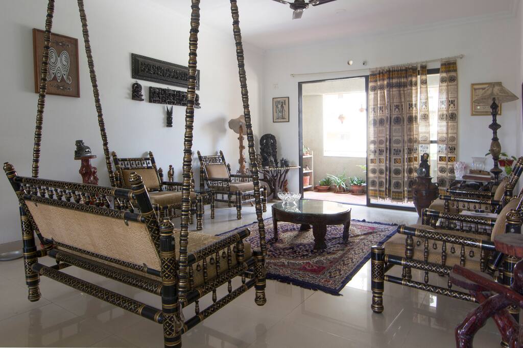 Our living room which the guests may use occasionally.