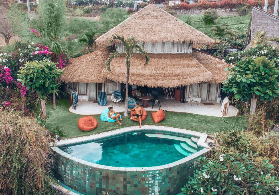 Unique Bamboo  Villa  with Ocean View Private Pool 