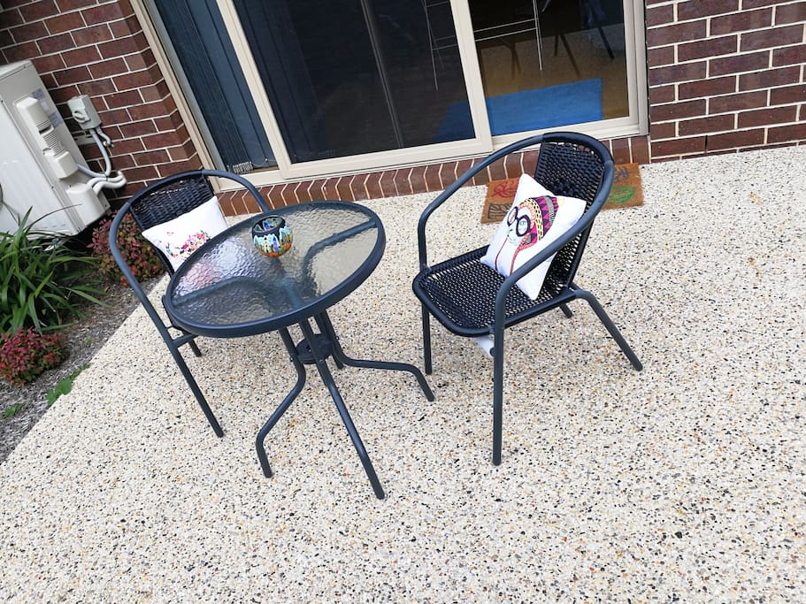 Get comfy in the backyard and indulge in coffee and conversations