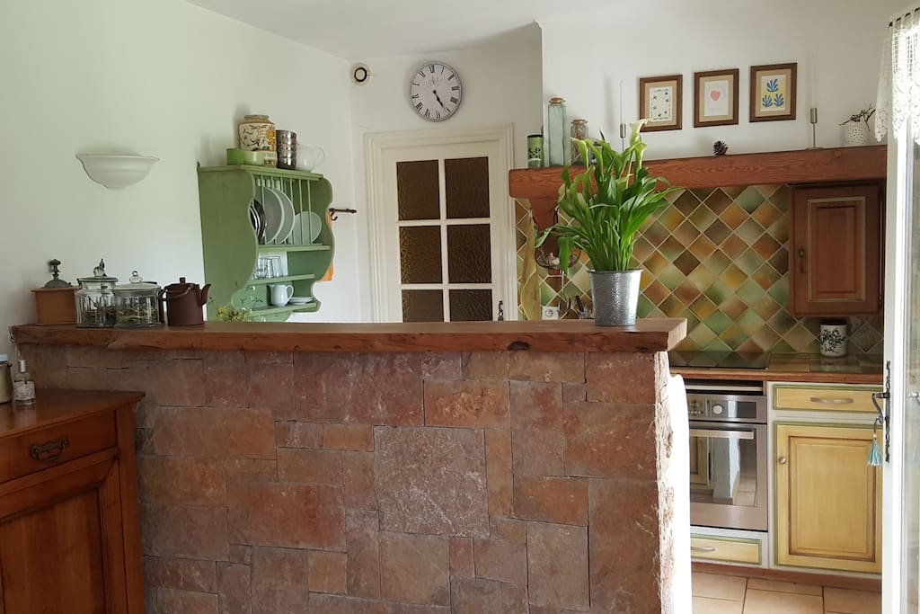Cuisine américaine ouverte sur le jardin