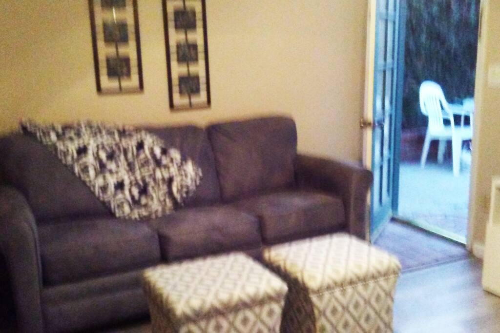 New couch opens to queen bed