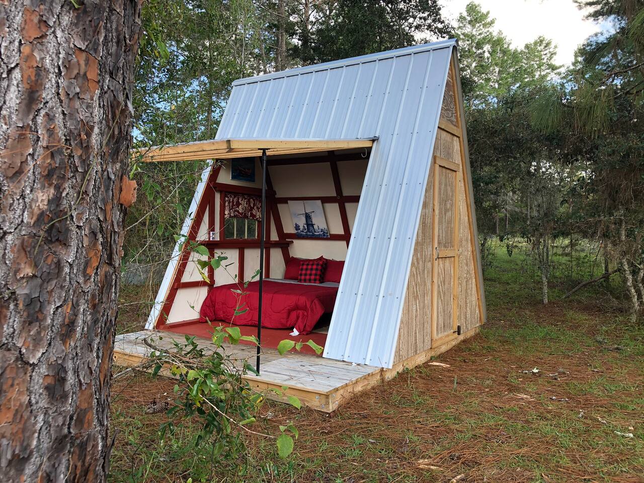 Aframe Cabin Tent At The Olive Grove Tents For Rent In Brooksville