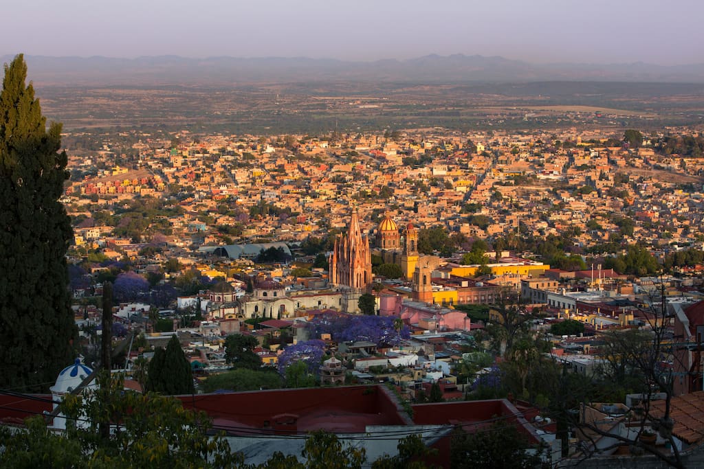 Morning view of the heart of San Miguel from upper patio.