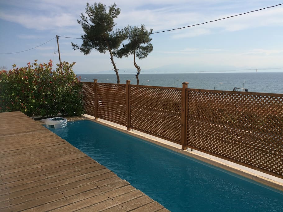 The pool is 2x8 m and the deepest point is over 2m.