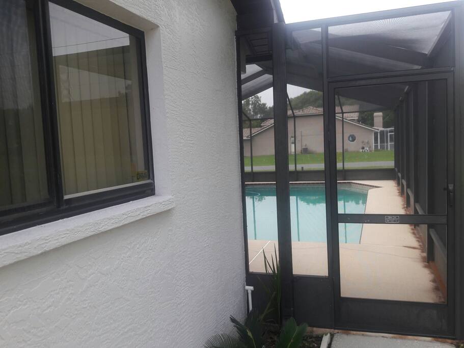 Enter by the pool