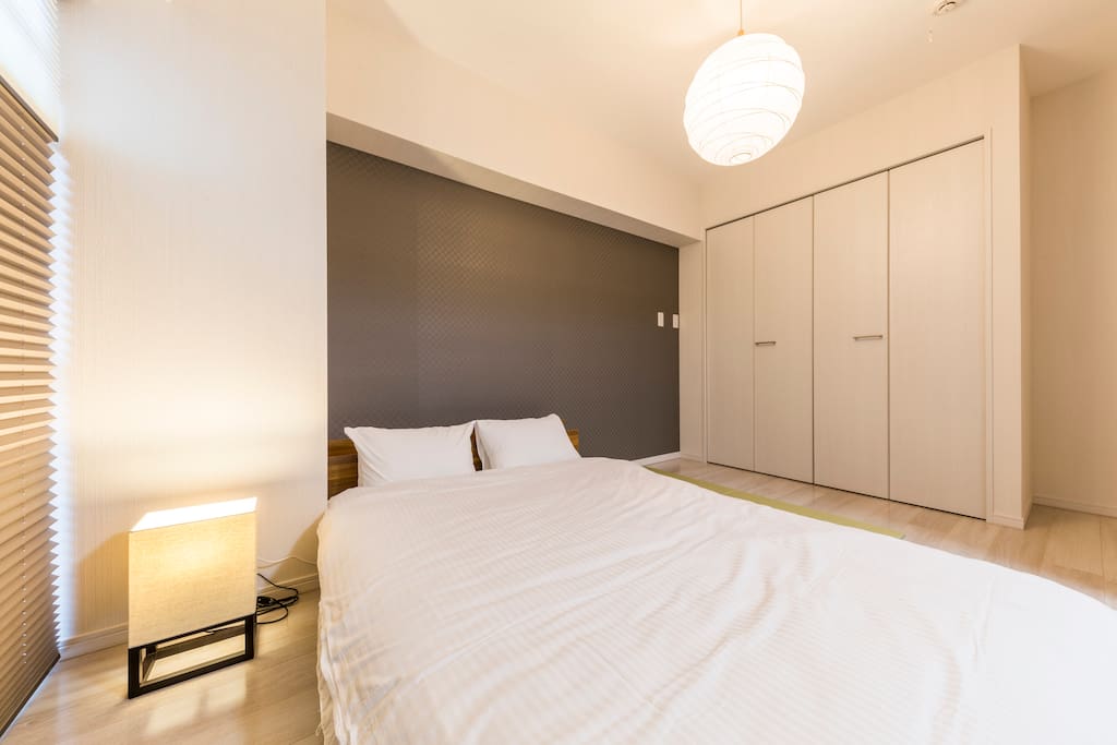 Stylish minimalist bedroom