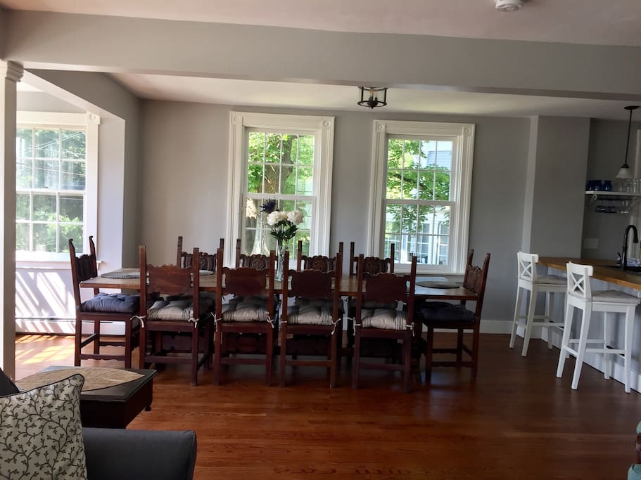 Open dining/kitchen/living space