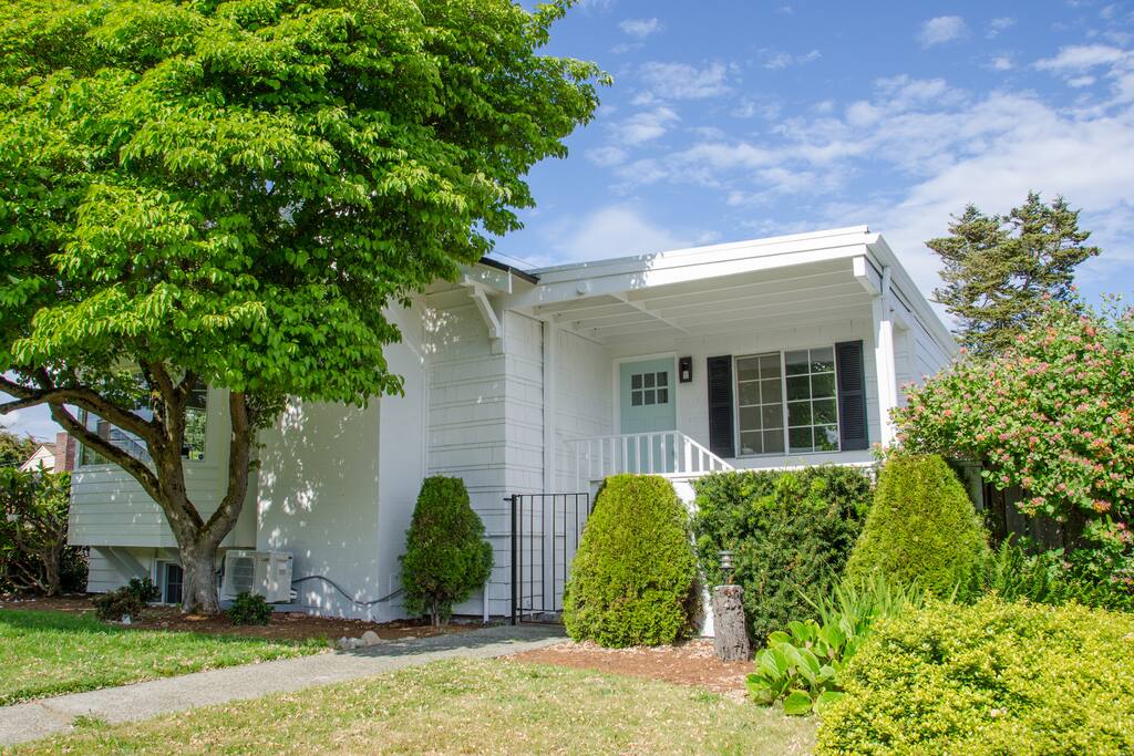 Private entrance with yard and garden.