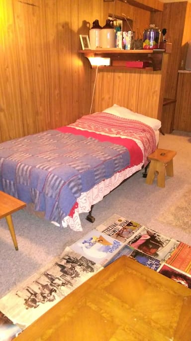 single bed in the open space