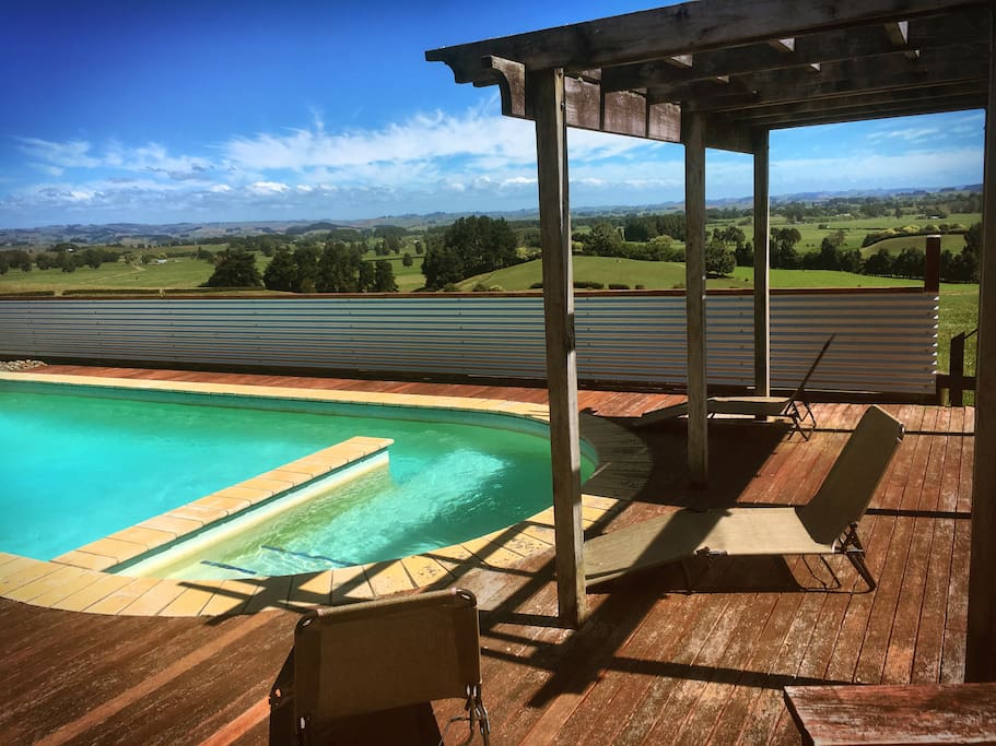 The back deck and pool is very private.