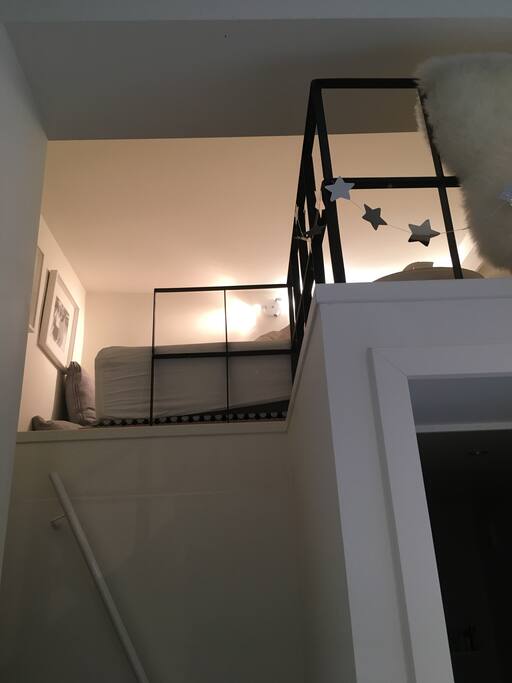 Bed space with enough space to (almost if you're tall) stand