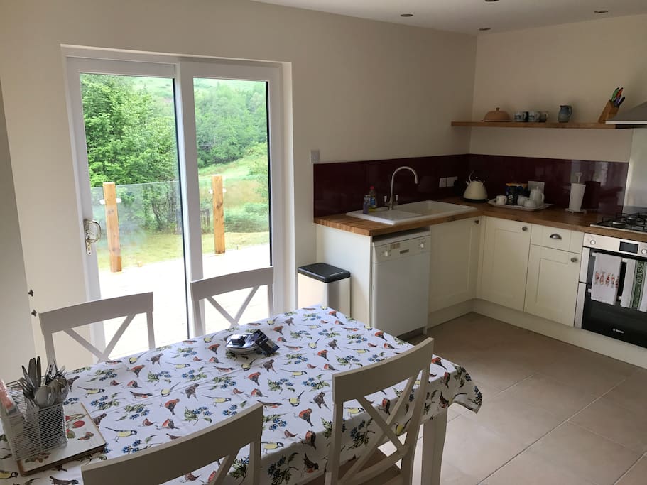 Kitchen leading onto deck
