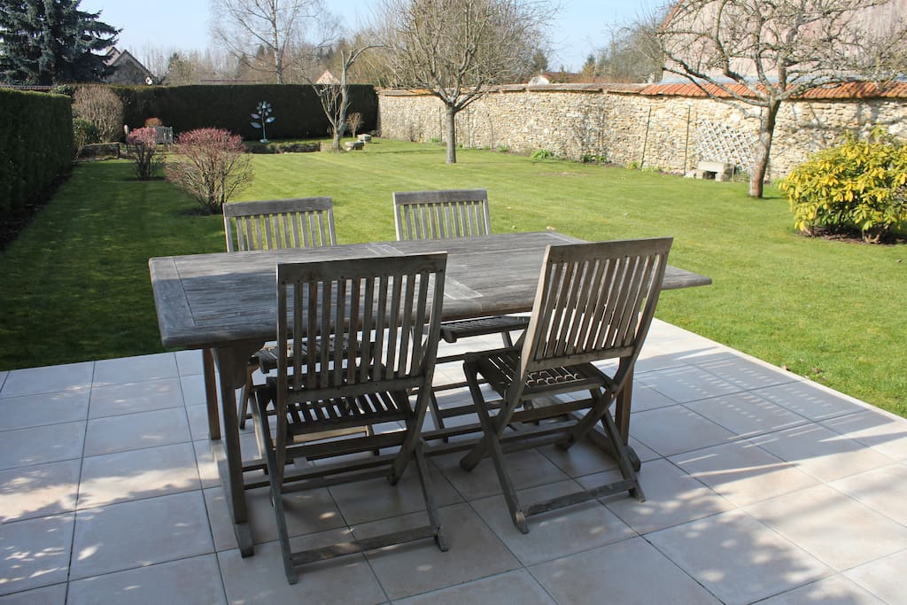 Terrasse privée de La Grange l'hiver