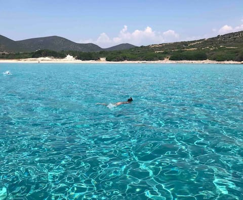 Villa access to the sea Porto Pino, Sardinia