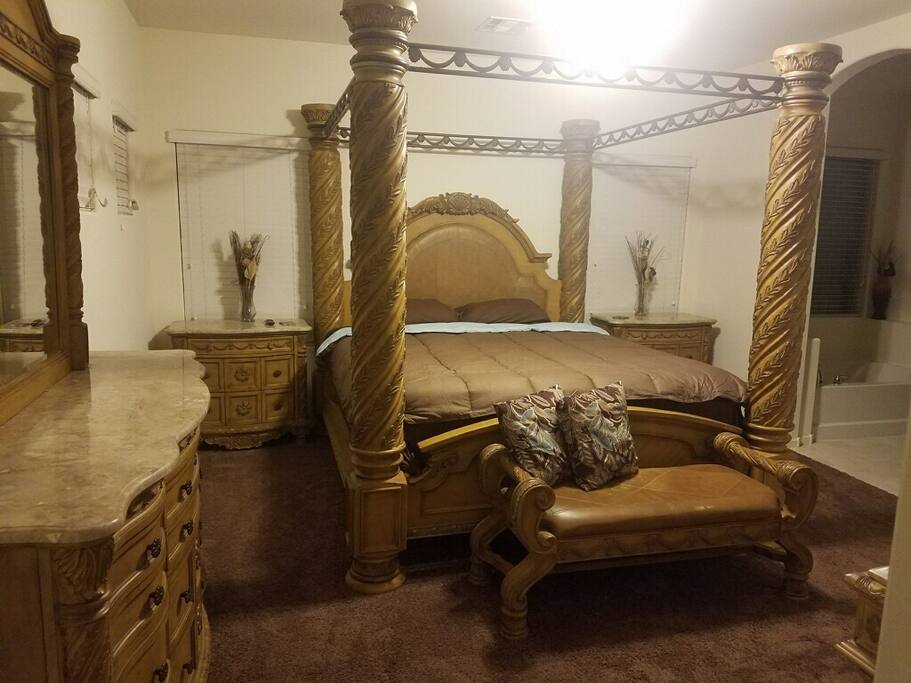 Master bedroom with master bathroom