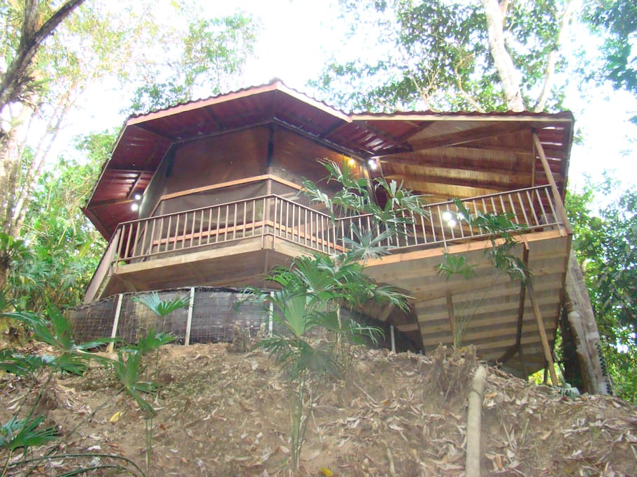 Side view of the new addition from the creek down below.