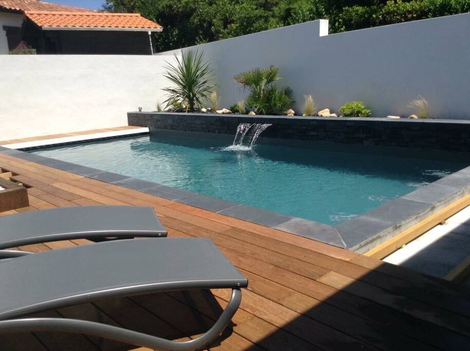 Piscine au sel chauffée