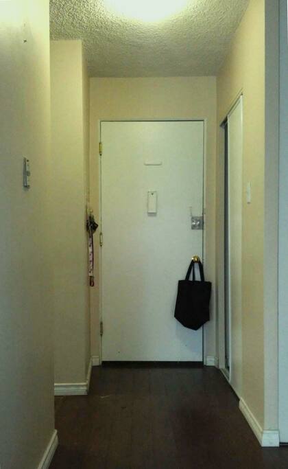 Plenty of closet space (hangers) to your right of the photo