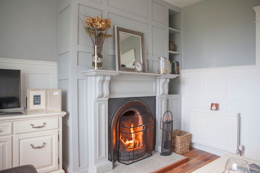 Warm and cosy custom built fireplace