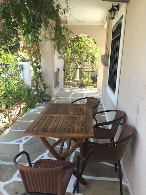 Outside terrace with dining area